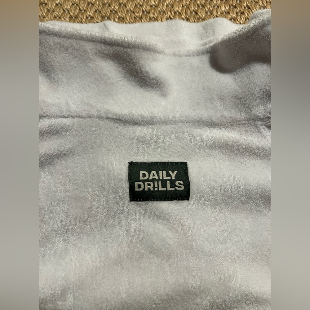 Daily Drills Terry Polo Cloth Cropped Collared Shirt Boxy Coverup | Women’s M-L - Picture 2 of 8